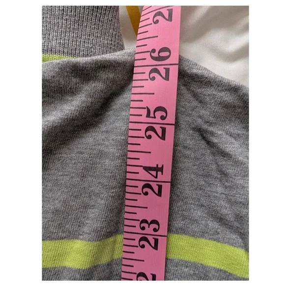 Aeropostale Mens S Polo Shirt Gray Lime Green Striped Short Sleeve A87 Cotton - Picture 7 of 7